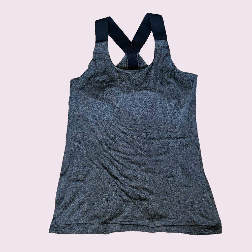 Beyond Yoga Built-in Bra Tank Dark Gray Heather Large